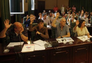 Concelleiros do grupo municipal do BNG. Pleno Municipal Ribeira.