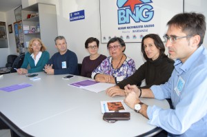 Adelina Ces, Severino Romero, Elvira Blanco, Cristina Andrade, Raquel Suárez e Carlos Ansoar. BNG Barbanza. Foto Chechu López
